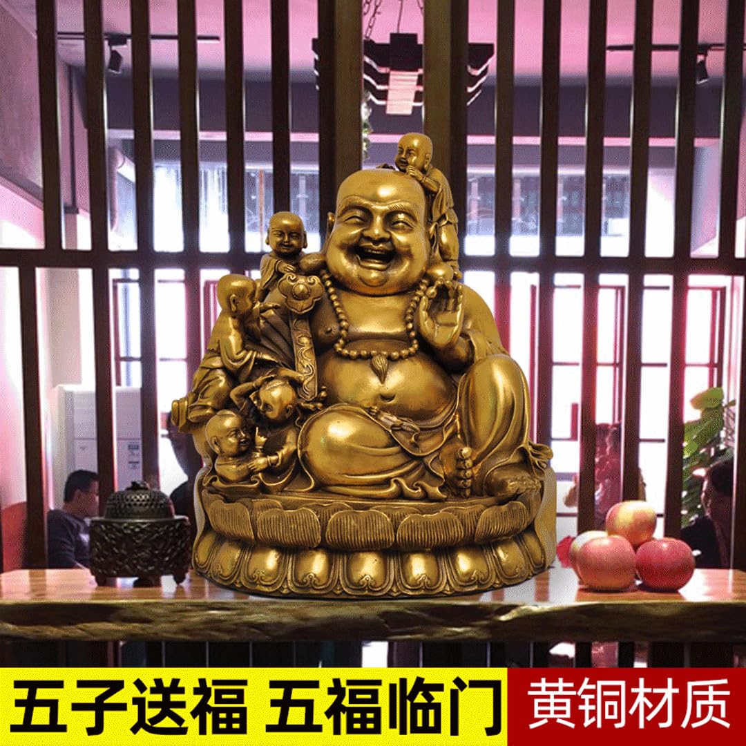 Amazon｜布袋さん 置物 真鍮像 開運七福神 布袋 縁起物 仏像 置物 風水